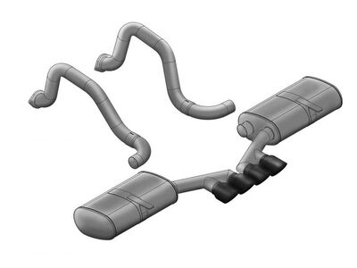 Corsa 14139BLK Sport Axle-Back Exhaust with Black Tip for 1997-2004 Corvette C5 Z06 5.7 / Corsa 14139BLK Sport Axle-Back