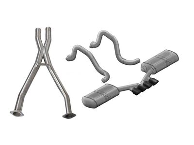 Corsa 14139CBBLK Sport Axle-Back Exhaust for 1997-2004 Corvette C5 Z06 5.7 / Corsa 14139CBBLK Sport Axle-Back