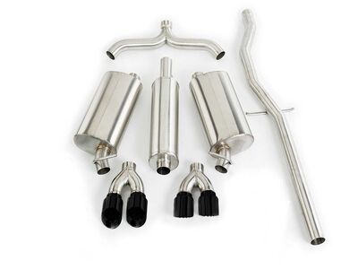 Corsa 14150BLK Touring 2.5" Cat-Back Exhaust Dual Rear w Twin 3.5" Black Tip for 1998-03 Seville 4.6 / Corsa 14150BLK Touring Cat-Back