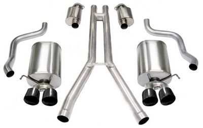 Corsa 14156BLK Sport 2.5" Cat-Back Exhaust Dual Rear w Twin 3.5" Black Tip for 2004-2008 XLR 4.6 / Corsa 14156BLK Sport Cat-Back
