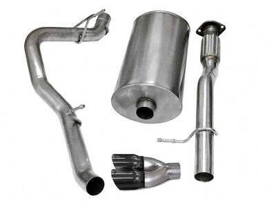 Corsa 14246BLK Sport 3" Cat-Back Exhaust Single Side, Twin 4" Black Tips for 2007-2009 Avalanche 6.0 / Corsa 14246BLK Sport Cat-Back