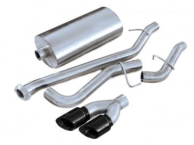 Corsa 14250BLK Sport 3-Inch Cat-Back Exhaust with twin 4-inch Black Tips for 2002-2006 Avalanche 5.3 / Corsa 14250BLK Sport Cat-Back