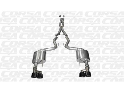 Corsa 14335BLK Xtreme 3-Inch Cat-Back Exhaust with Black Quad Tips for 2015-2017 Ford Mustang GT 5.0 / Corsa 14335BLK Xtreme Cat-Back