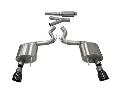 Corsa 14343BLK Sport 3" Cat-Back Exhaust Dual Rear Exit Black Tips for 2015-17 Mustang EcoBoost 2.3T / Corsa 14343BLK Sport Cat-Back