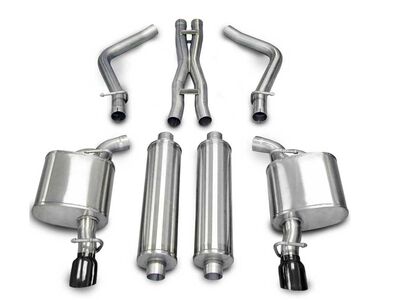 Corsa 14439BLK Xtreme Cat-Back Exhaust with Black Tip for 2005-2010 Dodge Charger R/T 5.7 / Corsa 14439BLK Xtreme Cat-Back