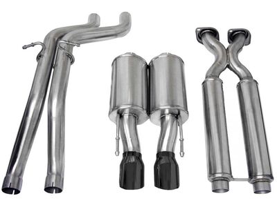 Corsa 14451BLK Sport Cat-Back Exhaust with Black Tip for 2006-2010 Jeep Grand Cherokee 6.1 SRT-8 / Corsa 14451BLK Sport Cat-Back