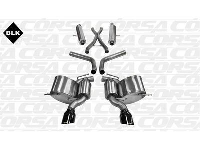 Corsa 14466BLK Sport Cat-Back Exhaust with Black Tip for 2012-2013 Jeep Grand Cherokee SRT-8 6.4 / Corsa 14466BLK Sport Cat-Back