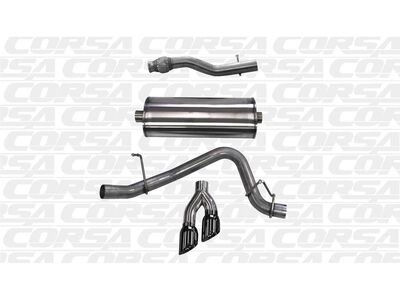 Corsa 14748BLK Sport 3" Cat-Back Exhaust Twin 4" Black Tips for 2015-2020 Suburban/Yukon XL 1500 5.3 / Corsa 14748BLK Sport Cat-Back