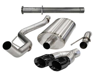 Corsa 14759BLK Axle-Back Exhaust with Black Tip for 2011-2014 Ford F-150 Raptor 6.2 133in Wheelbase / Corsa 14759BLK Touring Cat-Back