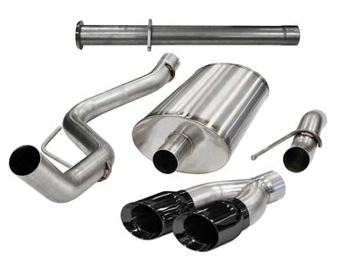 Corsa 14760BLK Axle-Back Exhaust with Black Tip for 2011-2014 Ford F-150 Raptor 6.2 145in Wheelbase / Corsa 14760BLK Touring Cat-Back