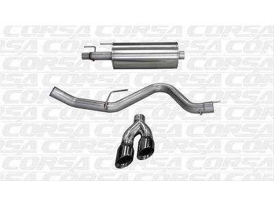 Corsa 14836BLK Sport Cat-Back Exhaust, Single Side Dual Black Tips for 2015-2020 F150 3.5T SuperCrew / Corsa 14836BLK Sport Cat-Back