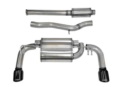 Corsa 14858BLK Sport Dual Rear Cat-Back Exhaust with Black Tip for 2008-2015 Lancer Evo X Sedan 2.0 / Corsa 14858BLK Sport Cat-Back