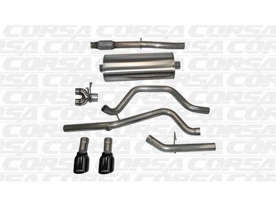 Corsa 14870BLK Sport Cat-Back Exhaust with Black Tip for 2014-2019 GM 1500 Crew Cab/Std. Bed 5.3 / Corsa 14870BLK Sport Cat-Back