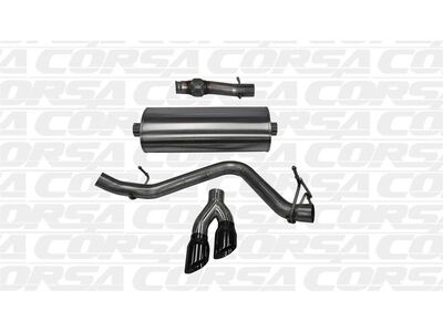 Corsa 14871BLK Sport Single Cat-Back Exhaust with Black Tip for 2014-19 GM 1500 Reg Cab/Std. Bed 5.3 / Corsa 14871BLK Sport Cat-Back