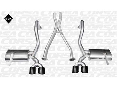 Corsa 14962BLK Xtreme Cat-Back Exhaust + XO Exhaust with Black Tip for 1997-2004 Corvette C5 Z06 5.7 / Corsa 14962BLK Xtreme Cat-Back & X-Pipe
