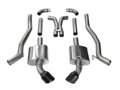 Corsa 14968BLK Xtreme 3-Inch Cat-Back Exhaust with Black Tip for 2010-2015 Camaro SS 6.2 Manual 3in / Corsa 14968BLK Xtreme Cat-Back & X-Pipe