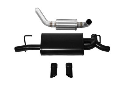 Corsa 21015BLK Touring 2.5" Dual Rear Turn Down Exit Black Axle-Back Exhaust for 2018-25 Wrangler JL / Corsa 21015BLK Touring Axle-Back