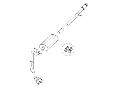 Corsa 21031 Sport Cat-Back Exhaust Single Side with 4" Tips for 2019-2023 GM 1500 5.3 157 Wheelbase / Corsa 21031 Sport Cat-Back