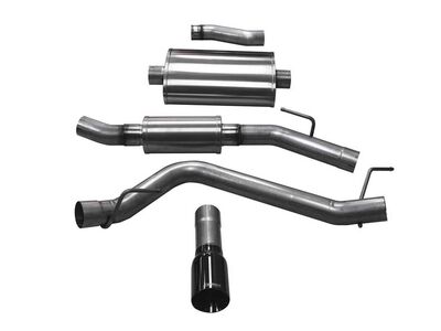 Corsa 21062BLK Touring 3" Cat-Back Exhaust Side Exit with 4" Black Tip for 2020-2025 Gladiator JT / Corsa 21062BLK Touring Cat-Back