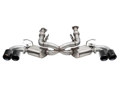Corsa 21103CFBLK Variable Sound 3" Valved Cat-Back Exhaust with 4.5" Tips for 2020-Up Corvette C8 / Corsa 21103CFBLK Variable Sound Cat-Back