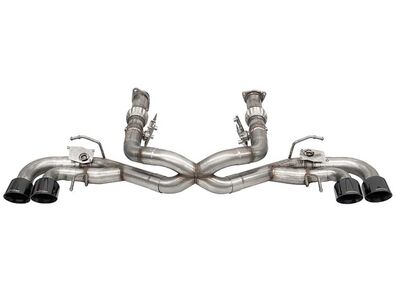 Corsa 21106BLK Variable Sound 3" Valved Cat-Back, Fits OE NPP Exhaust W/AFM for 2020-Up Corvette C8 / Corsa 21106BLK Variable Sound Cat-Back