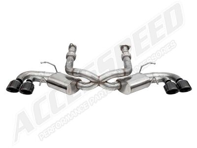 Corsa 21108BLK Sport 3-Inch Cat-Back Exhaust with 4.5-inch Black PVD Tips for 2020-Up Corvette C8 / Corsa 21108BLK Sport Cat-Back