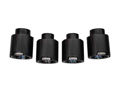 Corsa 21109CFBLK Quad 4.5-in Carbon Fiber Black Tip Kit for 2020-Up Corvette C8 with Corsa Exhaust / Corsa 21109CFBLK Exhaust Tip Kit