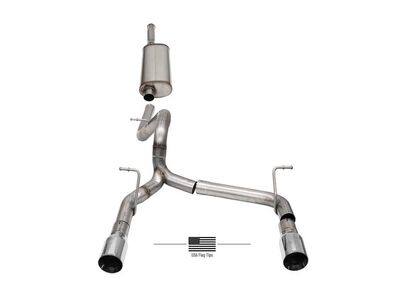 Corsa 21124USA Xtreme 2.75" Cat-Back Exhaust with American Flag Tips for 2018-2025 Wrangler JLU 3.6 / Corsa 21124USA Sport Cat-Back