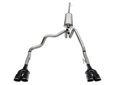 Corsa 21201BPC Sport Cat-Back Exhaust Dual Rear Exit with Twin 4" Black Tips for 2019-25 Sierra 1500 / Corsa 21201BPC Sport Cat-Back
