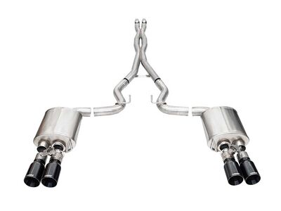 Corsa 21260BLK Xtreme 3" Cat-Back Exhaust System with 4" Black Straight Tips for 2024-Up Mustang 5.0 / Corsa 21260BLK Xtreme Cat-Back