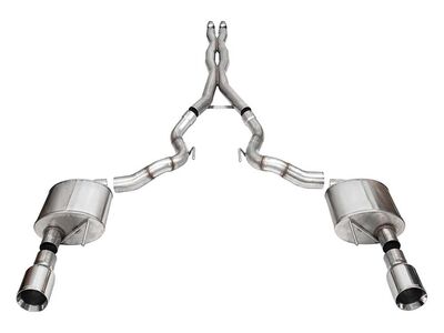 Corsa 21271 Xtreme 3" Cat-Back Exhaust 4.5" Straight-Cut Tip for 2024-Up Mustang GT Convertible 5.0 / Corsa 21271 Xtreme Cat-Back