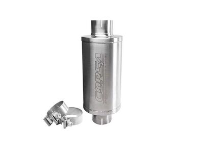 Corsa PKM2005 Stainless Steel 2.5-inch Pro Series Packed Resonator (Slip Fit) (6-8DB) with 2 Clamps / Corsa PKM2005 Packed Resonator