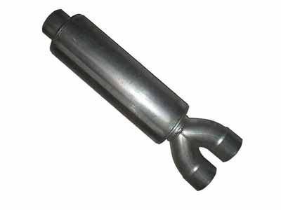 Diamond Eye 460017 32" Round 4" Center/ Dual Aluminized Louvered Exhaust Muffler / Diamond Eye Performance 460017 Muffler