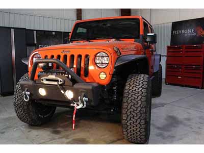 Fishbone Offroad FB22001 Stubby Bumper W/Tube Guard 2007-2018 Wranger JK Black Textured Powercoated / Fishbone Offroad FB22001 Front Winch Bumper