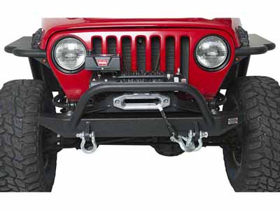 Fishbone Offroad FB22048 Piranha Series Black Steel Front Bumper W/Winch Guard  1997-06 Wrangler TJ / Fishbone Offroad FB22048 Front Bumper