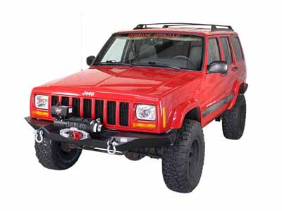 Fishbone Offroad FB22059 Bullhead Black Steel Front Winch Bumper W/O Grille Guard for Cherokee XJ / Fishbone Offroad FB22059 Front Winch Bumper