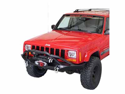 Fishbone Offroad FB22060 Bullhead Black Steel Front Winch Bumper W/Grille Guard Cherokee XJ / Fishbone Offroad FB22060 Front Winch Bumper