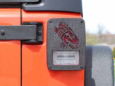 Fishbone Offroad FB31043 Jeep JK Tail Light Covers 2007-2018 Wrangler JK Black Textured Powdercoat / Fishbone Offroad FB31043 Tail Light Cover
