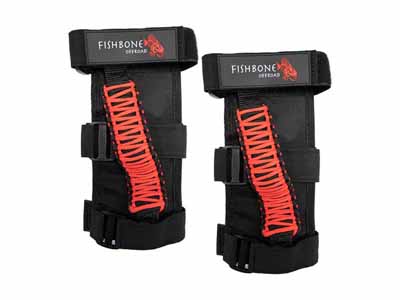 Fishbone Offroad FB55280 Paracord Grab Handles w/Three Straps Red / Fishbone Offroad FB55280 Grab Handles