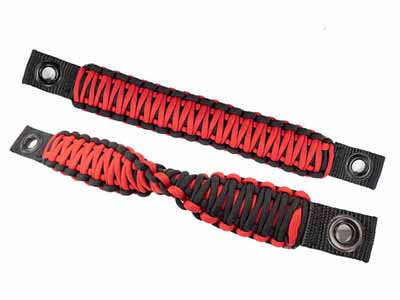 Fishbone Offroad FB55286 Wrangler Paracord Door Handles Black/Red for 1997-2006 Jeep Wrangler / Fishbone Offroad FB55286 Grab Handles