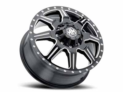 Mayhem 8101-7679MF Monstir Front Dually GB-M 17x6.5 Milled Spokes Black 134 OS 8 Lug 9 BSM / Mayhem Wheels 8101-7679MF 17-Inch Wheel