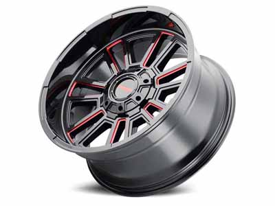Mayhem Wheels 8115-2997BTR Apollo 8115 RD 20x9 Prism Red Milled Gloss Black 0 OS 5 Lug 5BSM 110 Bore / Mayhem Wheels 8115-2997BTR 20-Inch Wheel