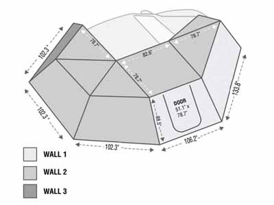 Overland Vehicle Systems 18149909 Nomadic 270 Awning Wall Kit Enhance Your Outdoor Experience / Overland Vehicle Systems 18149909 Portable Awning
