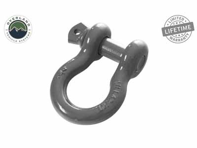 Overland Vehicle Systems 19019903 Recovery Shackle 3/4 Inch 4.75 Ton Gray Universal / Overland Vehicle Systems 19019903 Winch Shackle