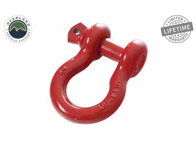 Overland Vehicle Systems 19019904 Recovery Shackle 3/4 Inch 4.75 Ton Red / Overland Vehicle Systems 19019904 Winch Shackle