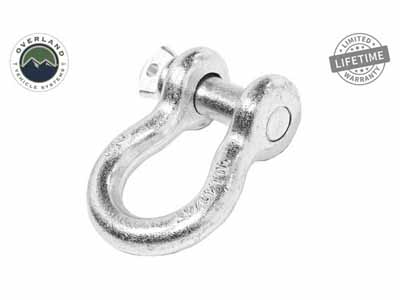 Overland Vehicle Systems 19019905 Recovery Shackle 3/4 4.75 Ton Zinc D Ring Recovery Shackle / Overland Vehicle Systems 19019905 Winch Shackle