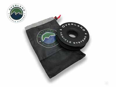 Overland Vehicle Systems 19240004 Recovery Ring 6.25 Inch 45,000 lb. Black With Storage Bag / Overland Vehicle Systems 19240004 Winch Shackle