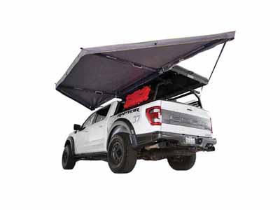 Overland 19609917 HD Nomadic 180 LTE Awning, Grey Body, Green Trim & Black Travel Cover / Overland Vehicle Systems 19609917 Portable Awning