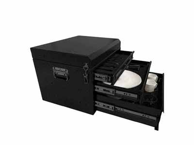 Overland 21010502 Kitchen Kit 39 Piece Utensil, Aluminum Storage Box With Custom Cut Foam / Overland Vehicle Systems 21010502 Portable Oven