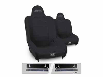 PRP Seats A100110-C24-50 Premier High Back Suspension Seats Kit for 03-06 Wrangler TJ Pair Black / PRP Seats A100110-C24-50 Seats